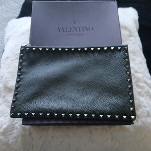 Valentino Black Rockstud Clutch